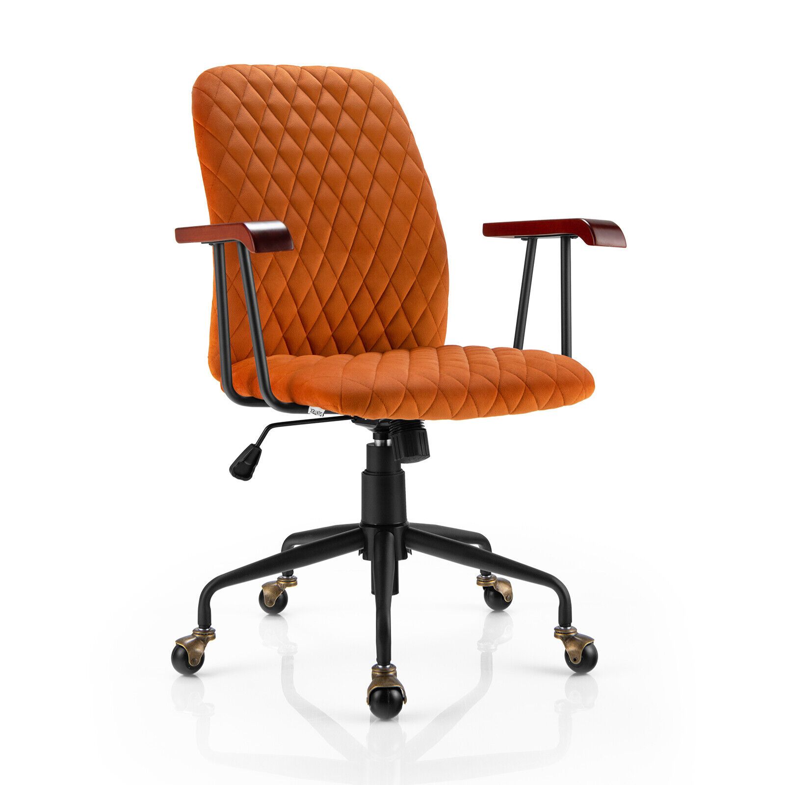 Adjustable Velvet Rocking Leisure Chair with Padded Seat - Orange